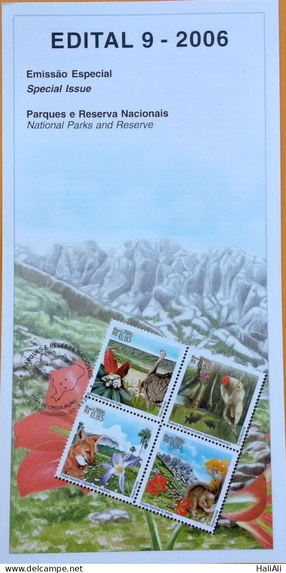 Brochure Brazil Edital 2006 09 National Parks And Reserves Wolf Monkey Without Stamp - Cartas & Documentos