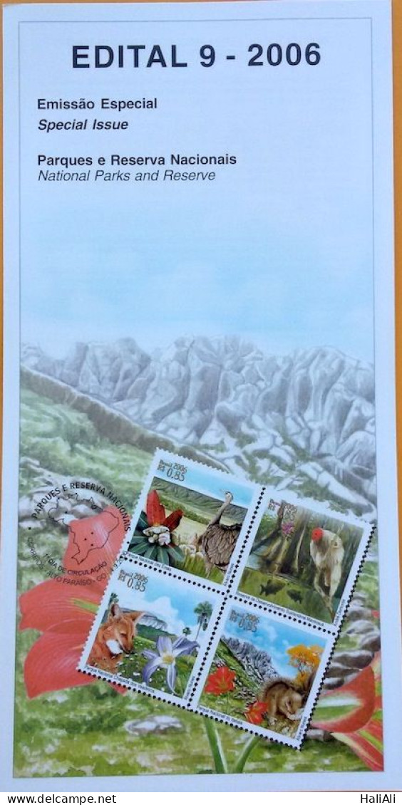 Brochure Brazil Edital 2006 09 National Parks And Reserves Wolf Monkey Without Stamp - Briefe U. Dokumente