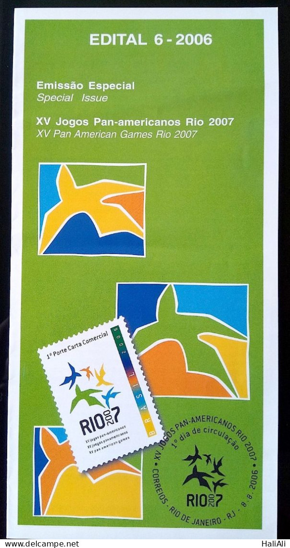 Brochure Brazil Edital 2006 06 Pan American Games Rio 2007 Sport Without Stamp - Covers & Documents
