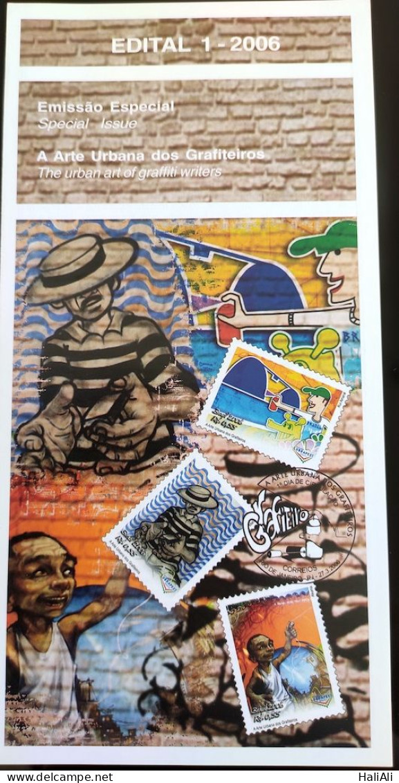 Brochure Brazil Edital 2006 01 The Art Of Graffiti Artists Without Stamp - Lettres & Documents