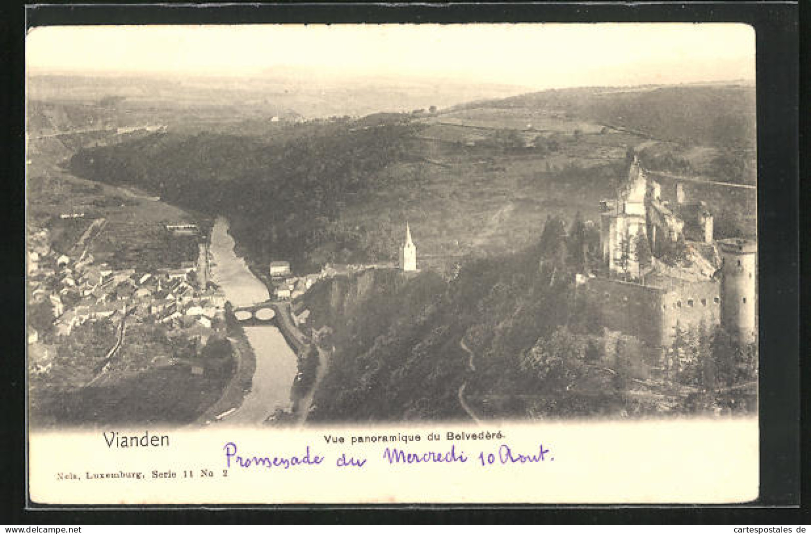 AK Vianden, Vue Panoramique Du Belvedèré  - Vianden