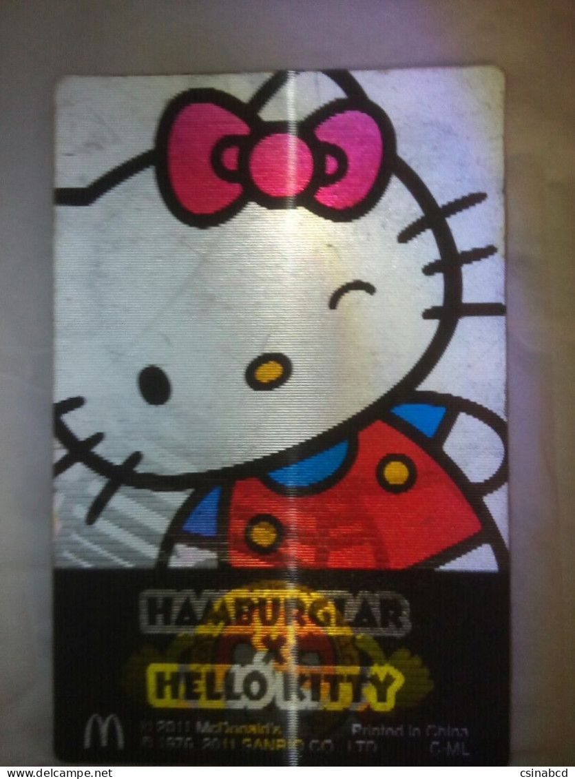 Rare China Hong Kong McDonald's Hello Kitty Hamburglar Hologram Tasty Card - Otros & Sin Clasificación