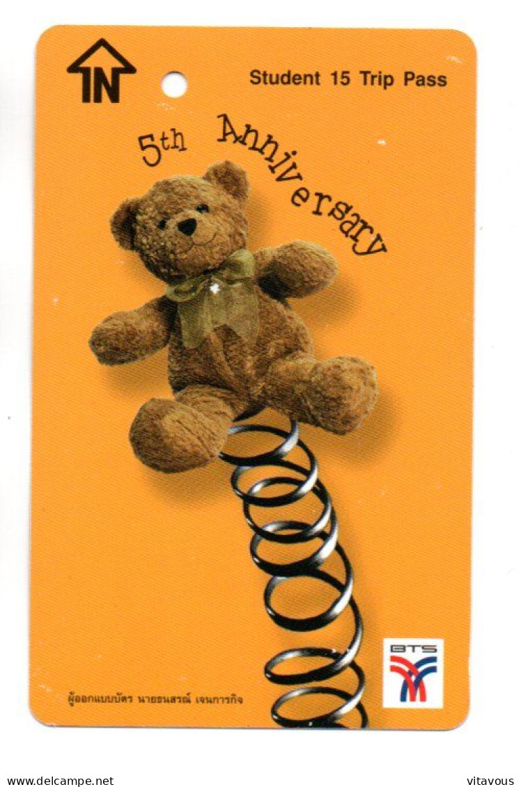 Peluche Teddy Ours Jeu Spiel Carte Prépayée Transport TBS  Thailande Card  (K 213) - Thaïland