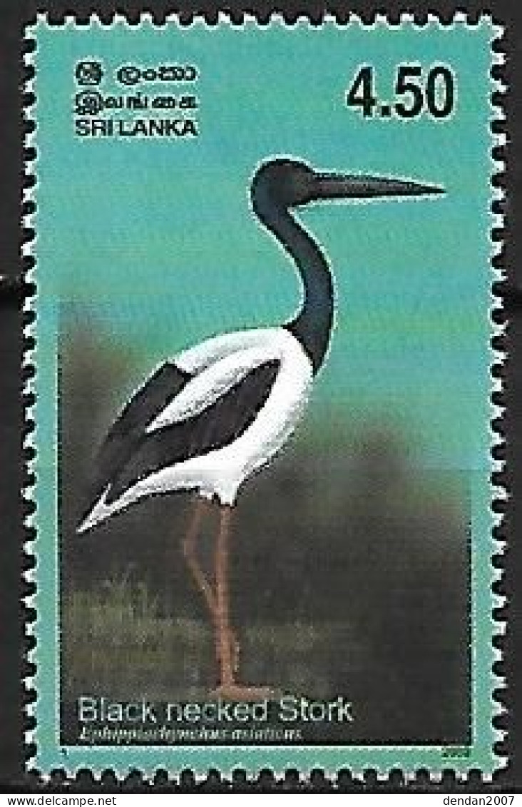 Sri Lanka - MNH ** 2003 :  Black-necked Stork  -  Ephippiorhynchus Asiaticus - Storchenvögel