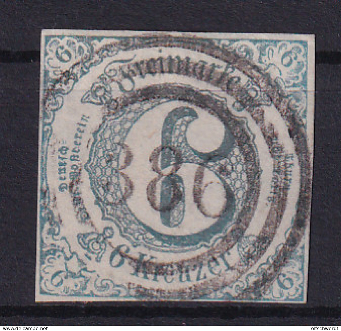 Ziffer 6 Kr. Mit Nummernstempel 386(= Viernheim) - Otros & Sin Clasificación