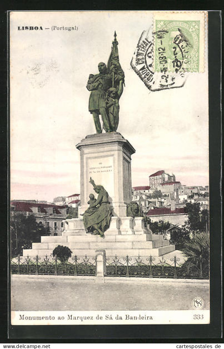 AK Lissabon, Monumento Ao Marquez Sa Da Bandeira, Denkmal  - Lisboa