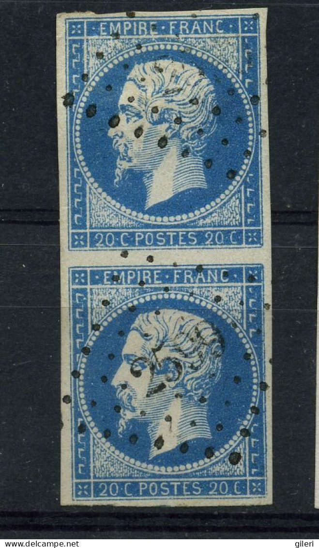 N 14A Ob PC2599 En Paire Verticale - 1853-1860 Napoleon III