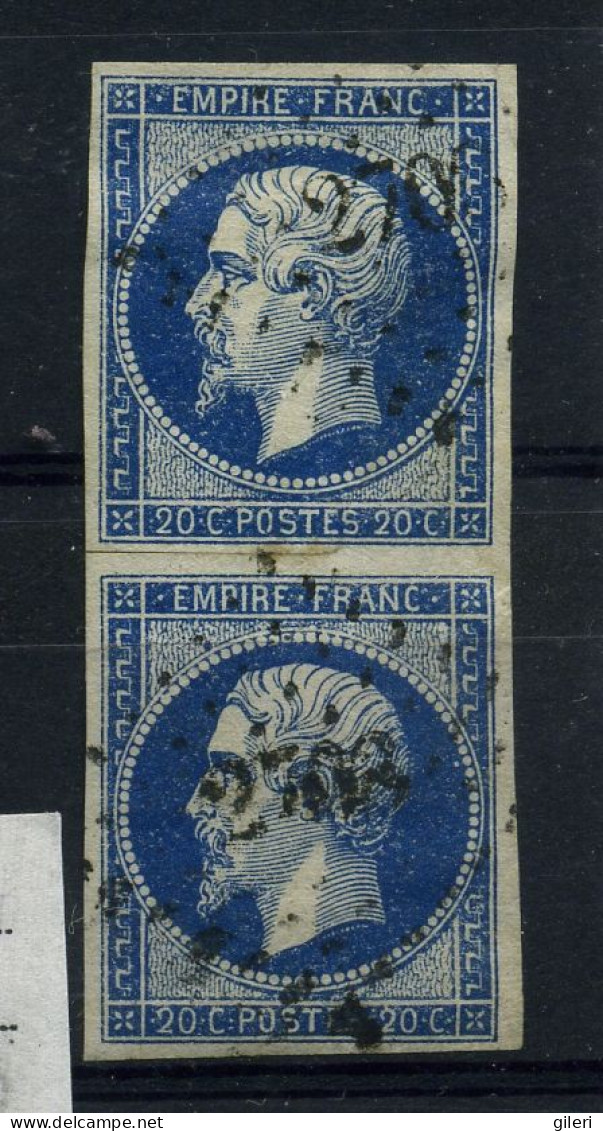 N 14Aa Ob En Paire Verticale  PC2703 - 1853-1860 Napoleon III