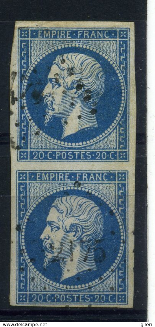 N 14A Ob PC2175 En Paire Verticale - 1853-1860 Napoleon III