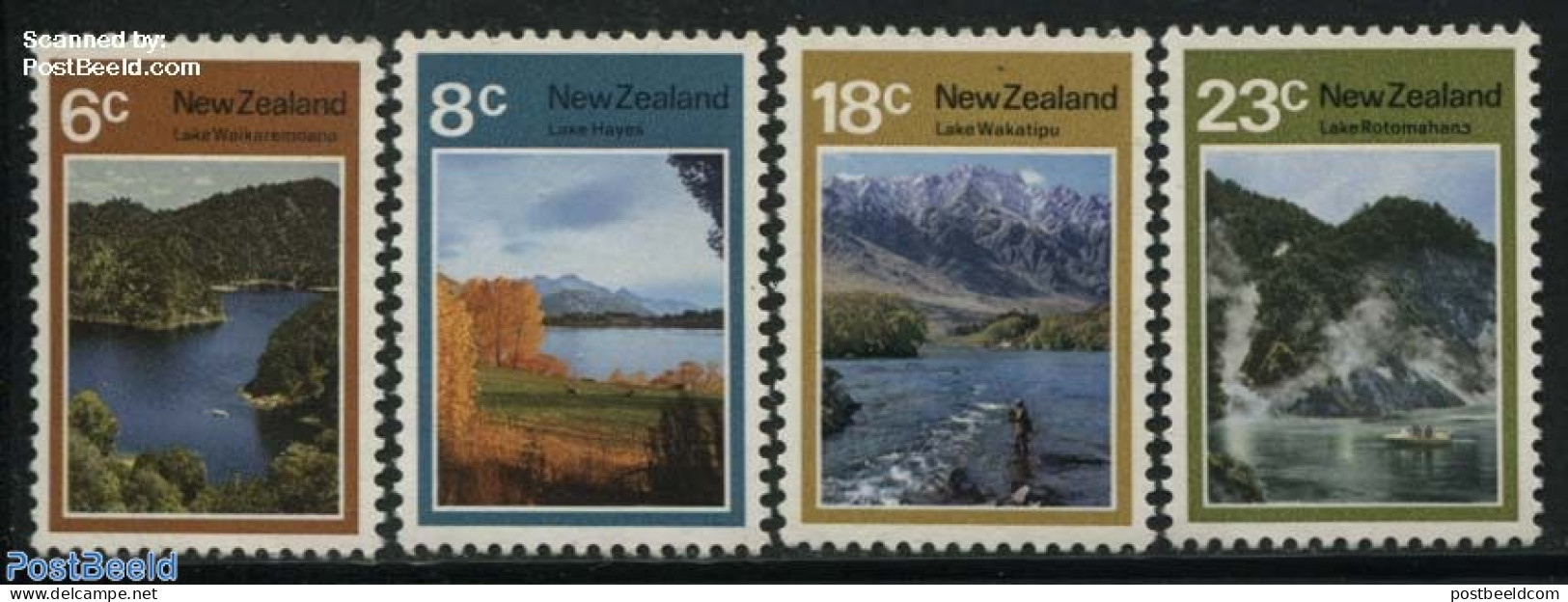 New Zealand 1972 Lakes 4v, Mint NH, Nature - Sport - Fishing - Water, Dams & Falls - Mountains & Mountain Climbing - Nuevos