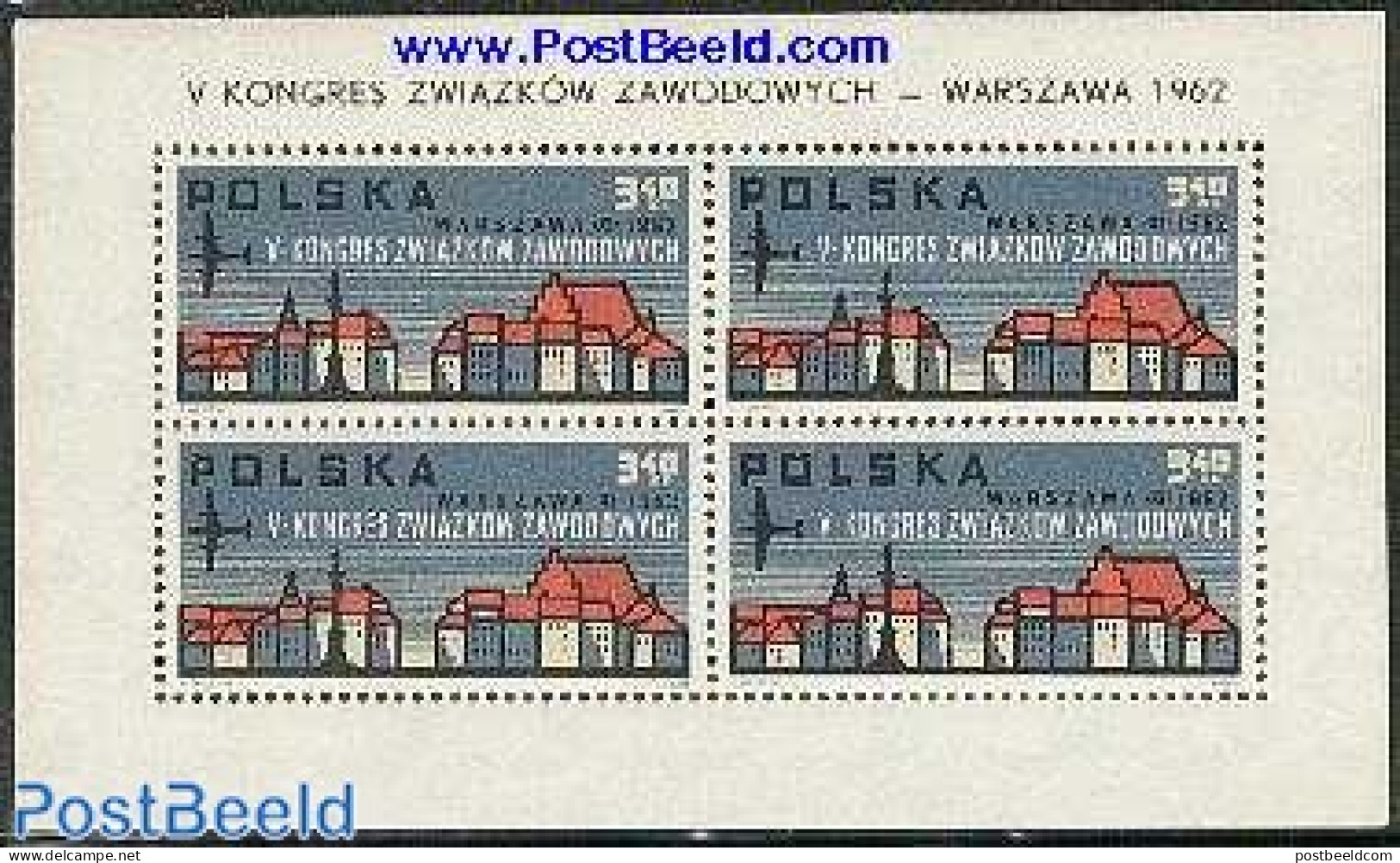 Poland 1962 Labour Congress S/s, Mint NH - Unused Stamps