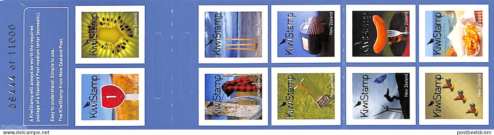 New Zealand 2009 Kiwi Stamp 10v S-a In Booklet, Mint NH, Health - Nature - Various - Food & Drink - Fruit - Stamp Book.. - Nuovi