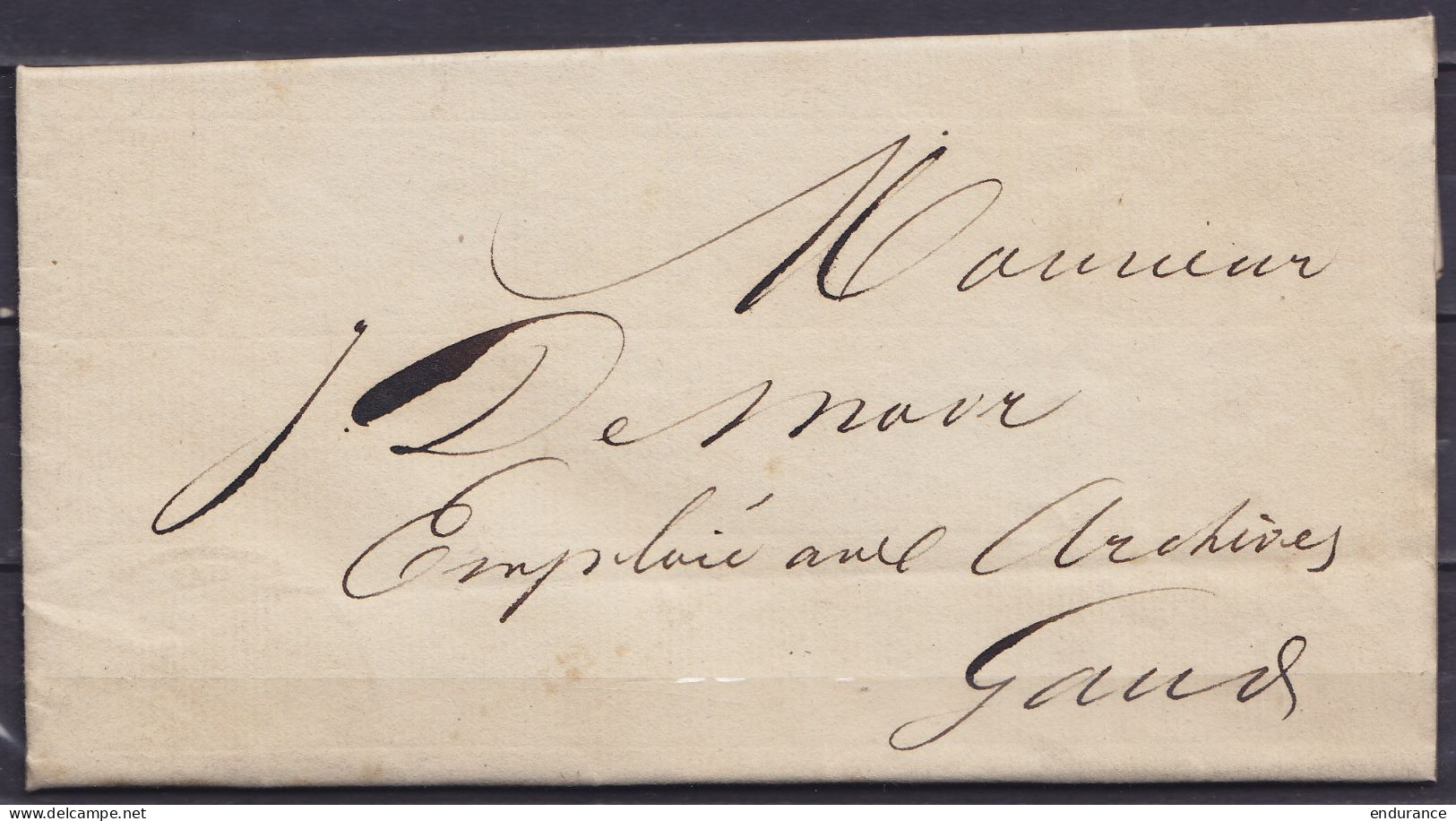 Lettre De Nomination D'un Employé Aux Archives Pour Surveiller L'éclairage De La Ville - Datée 9 Mai 1840 Pour E/V (au D - 1830-1849 (Belgique Indépendante)