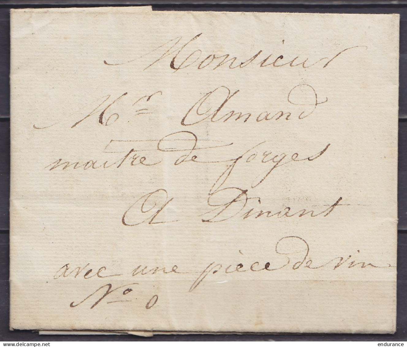 L. (facture/note D'envoi) Datée 27 Mai 1839 De PERWEZ Pour DINANT - Man. "avec Une Pièce De Vin / N°0" - Voir Scans - 1830-1849 (Unabhängiges Belgien)