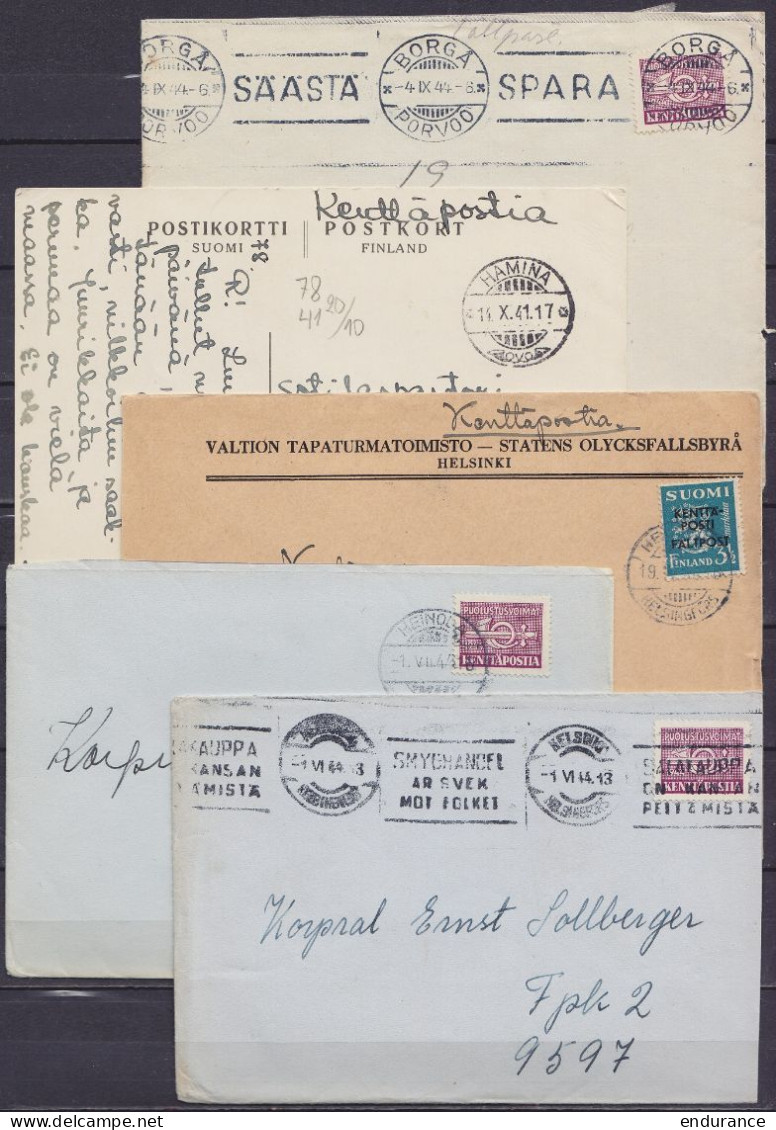 Finlande - Lot De 53 Env. Franchise Militaire De VILPULLA, VIRRAT, WIROLAHTI, SIITAMA, … (lieus D'expédition Tous Différ - Militair