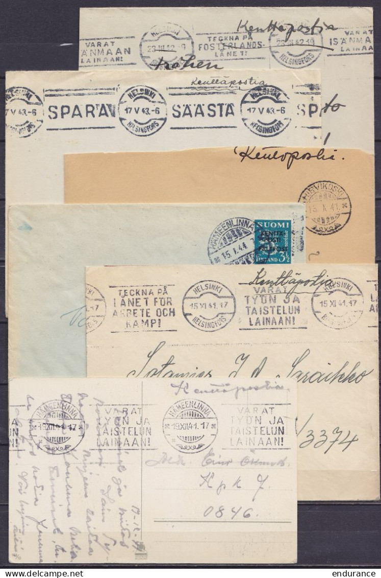 Finlande - Lot De 53 Env. Franchise Militaire De VILPULLA, VIRRAT, WIROLAHTI, SIITAMA, … (lieus D'expédition Tous Différ - Militares