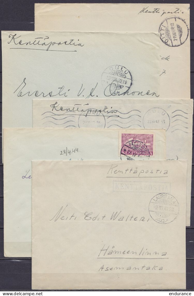 Finlande - lot de 53 env. franchise militaire de VILPULLA, VIRRAT, WIROLAHTI, SIITAMA, … (lieus d'expédition tous différ