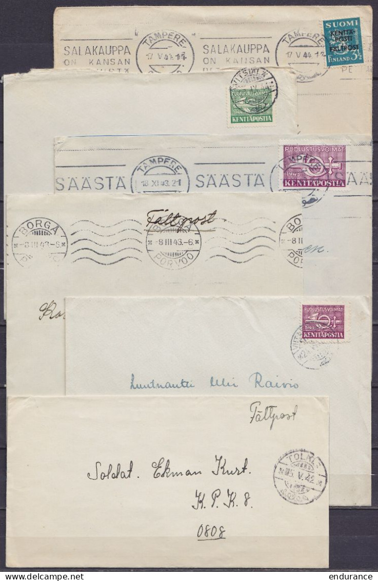 Finlande - lot de 53 env. franchise militaire de VILPULLA, VIRRAT, WIROLAHTI, SIITAMA, … (lieus d'expédition tous différ