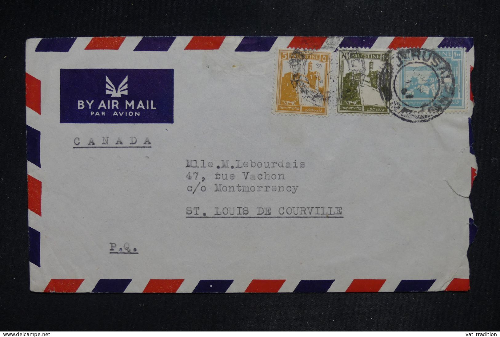PALESTINE - Lettre Du Consulat De France à Jérusalem Pour Le Canada - 1946 - A 2810 - Palestine