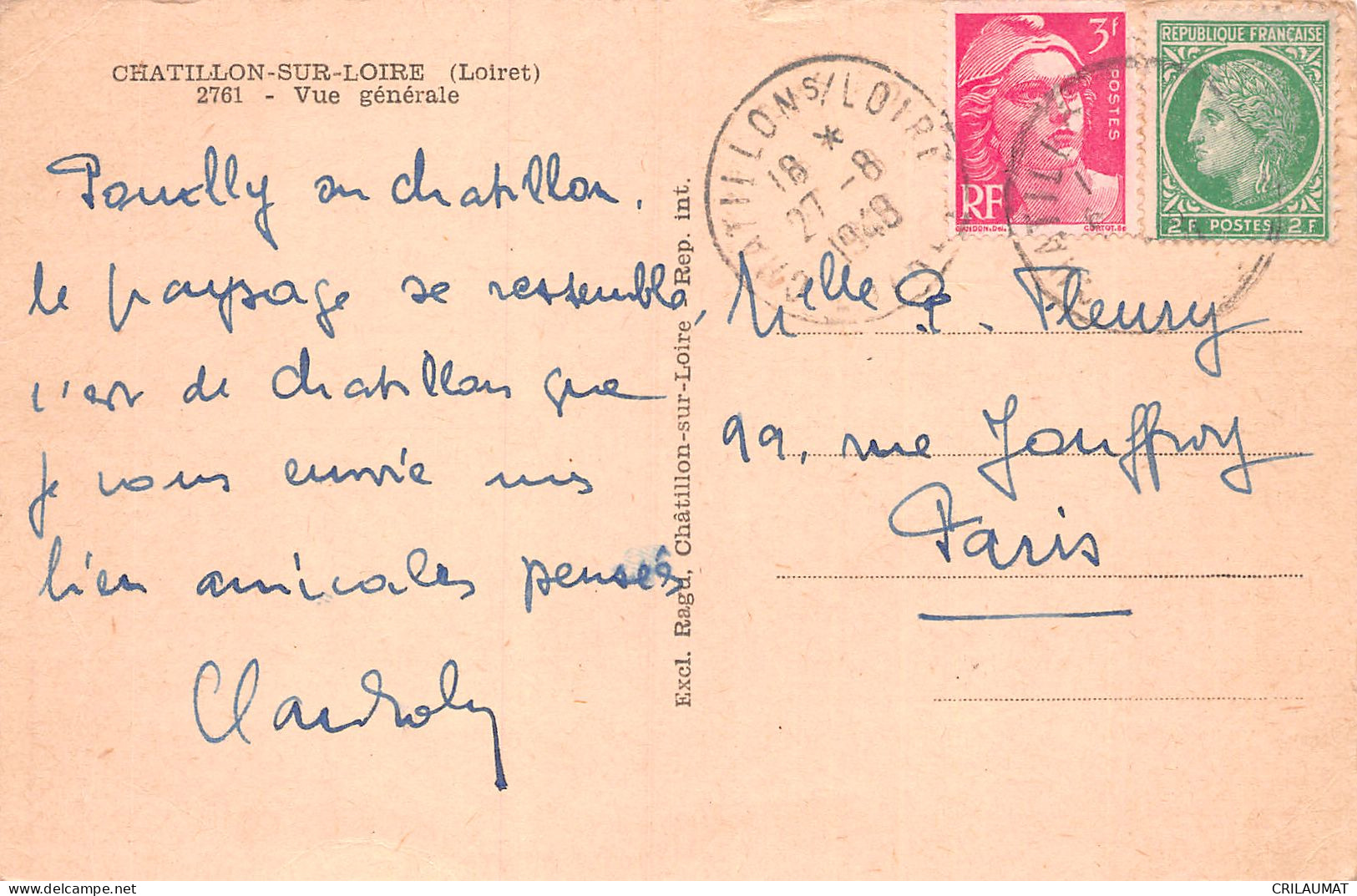 45-CHATILLON SUR LOIRE-N°T5035-C/0069 - Chatillon Sur Loire