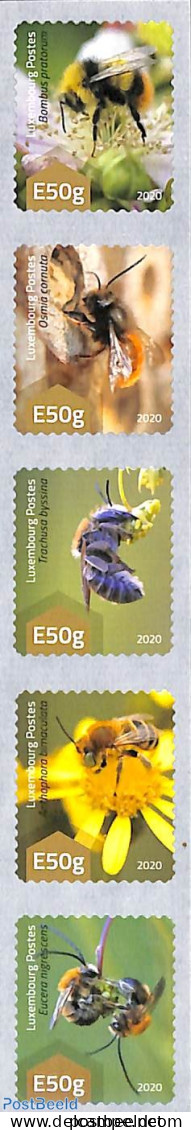 Luxemburg 2020 Bees 5v S-a, Mint NH, Nature - Bees - Insects - Unused Stamps