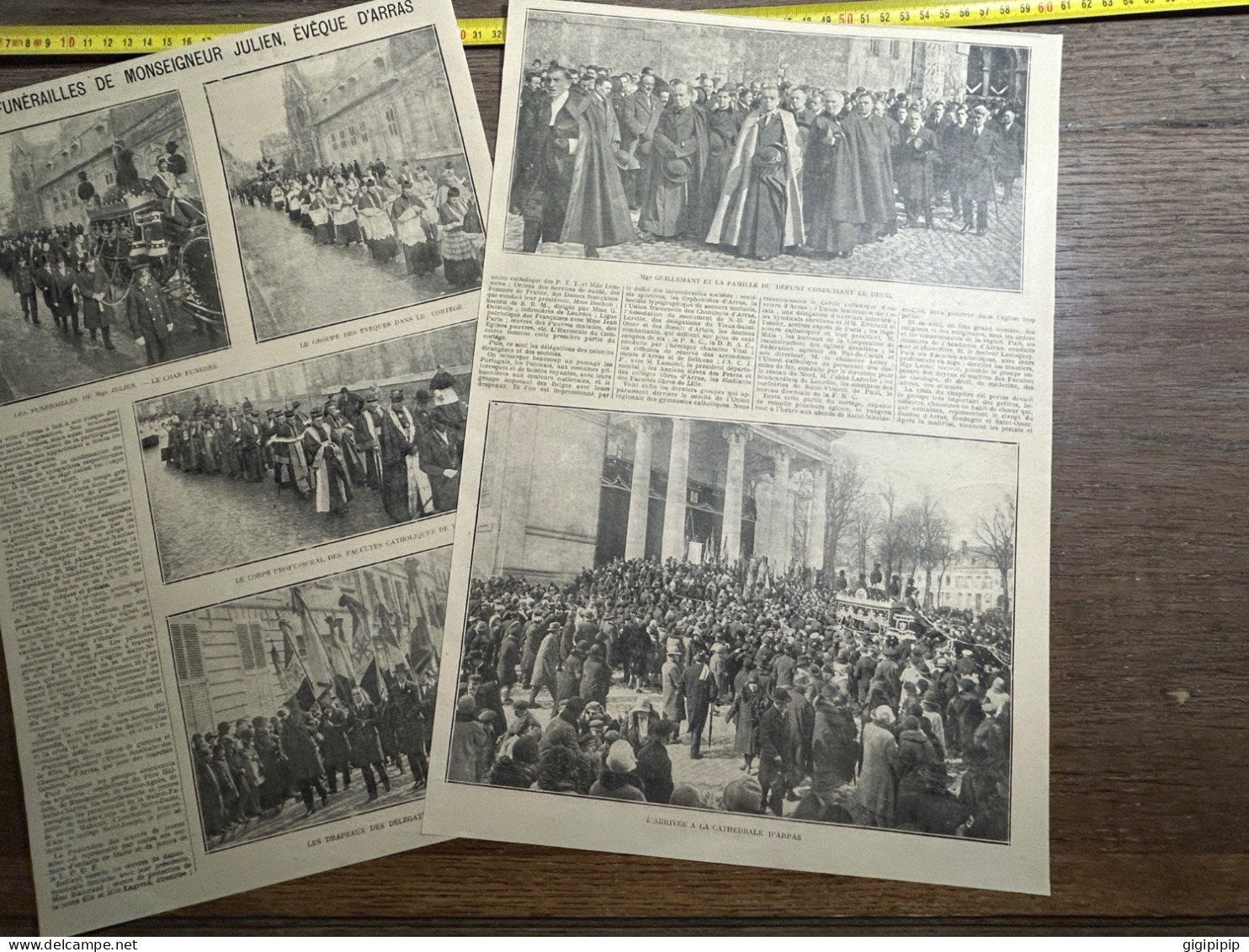 1930 GHI13 FUNÉRAILLES DE MONSEIGNEUR JULIEN, ÉVÊQUE D'ARRAS CHAPELLE DE NOTRE-DAME DE LORETTE - Collections