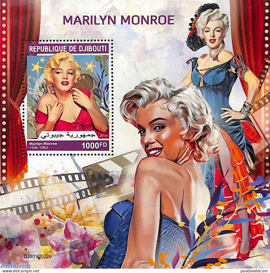 Djibouti 2019 Marilyn Monroe S/s, Mint NH, Performance Art - Marilyn Monroe - Movie Stars - Actors