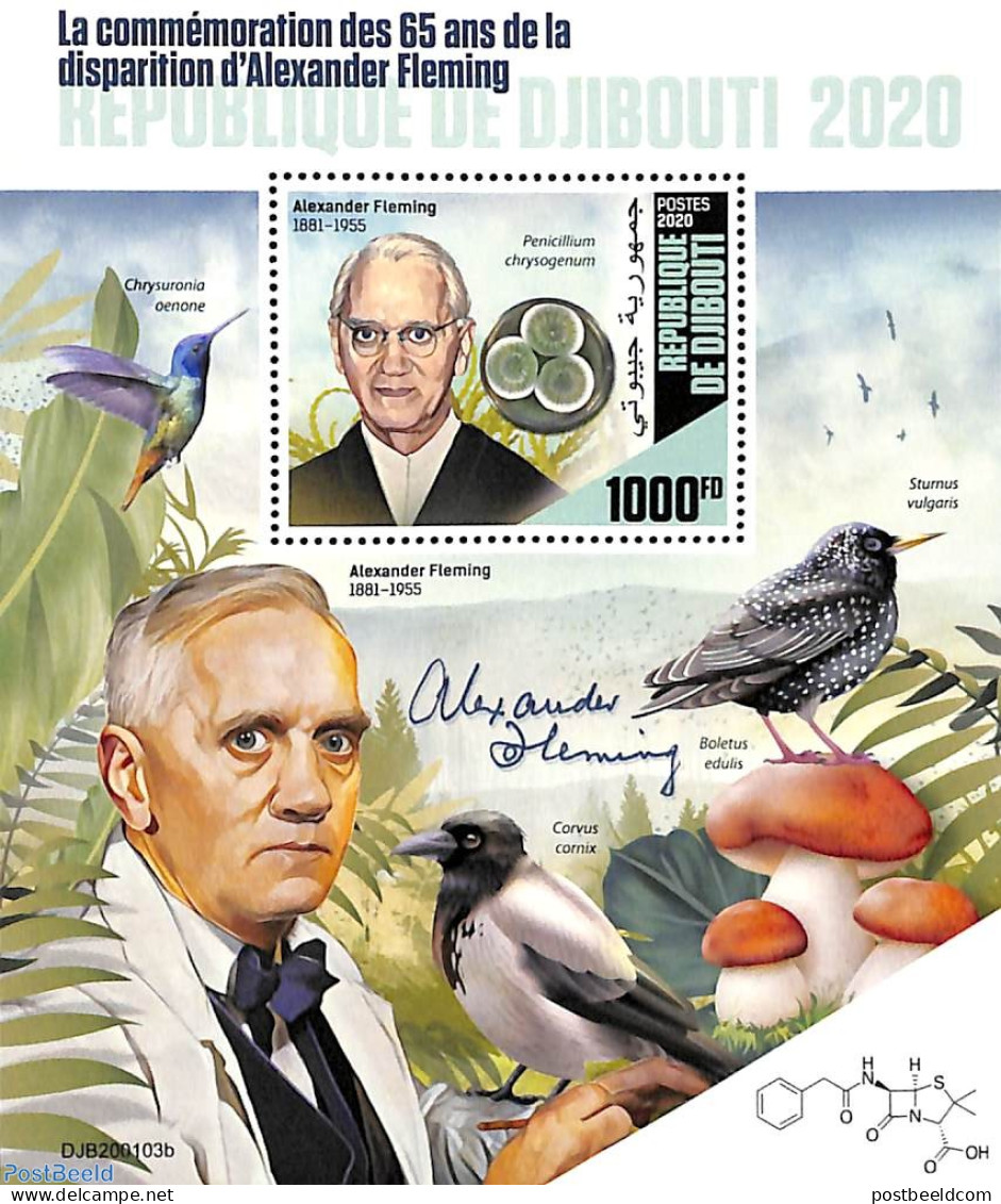 Djibouti 2020 Alexander Fleming S/s, Mint NH, Nature - Birds - Djibouti (1977-...)
