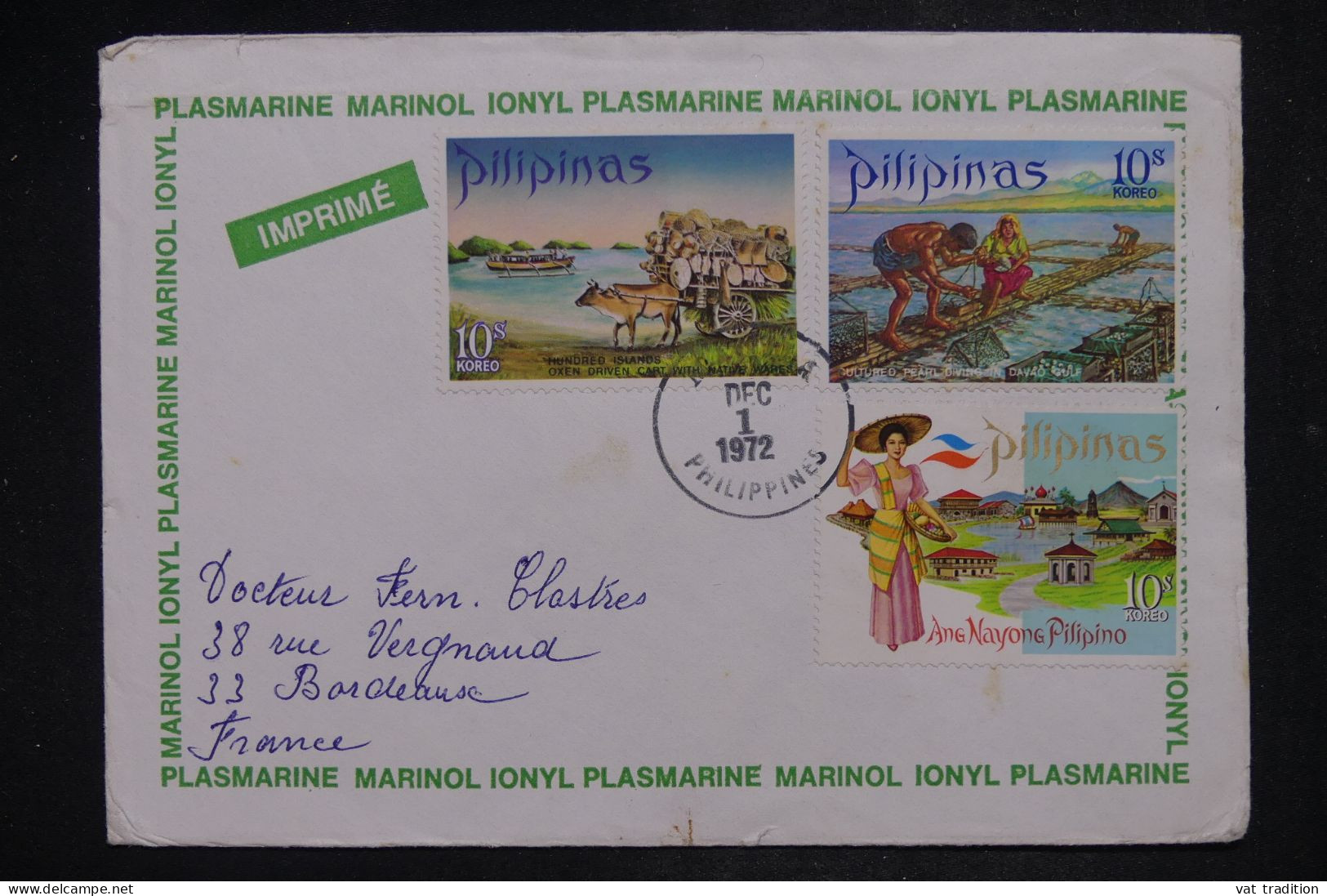 Philippines - Lettre Pub Pour La France - 1972 - A 2813 - Philippines