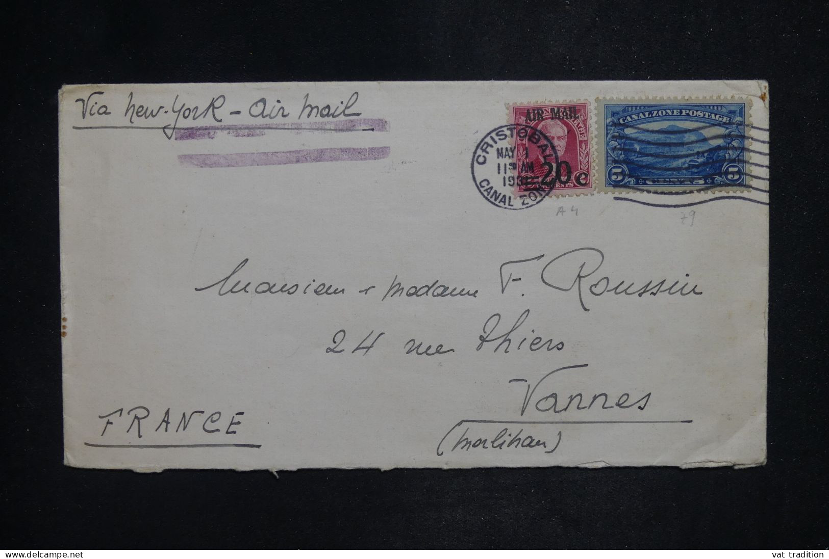 PANAMA - Lettre Par Avion Pour La France Via USA - 1931 - A 2814 - Panama