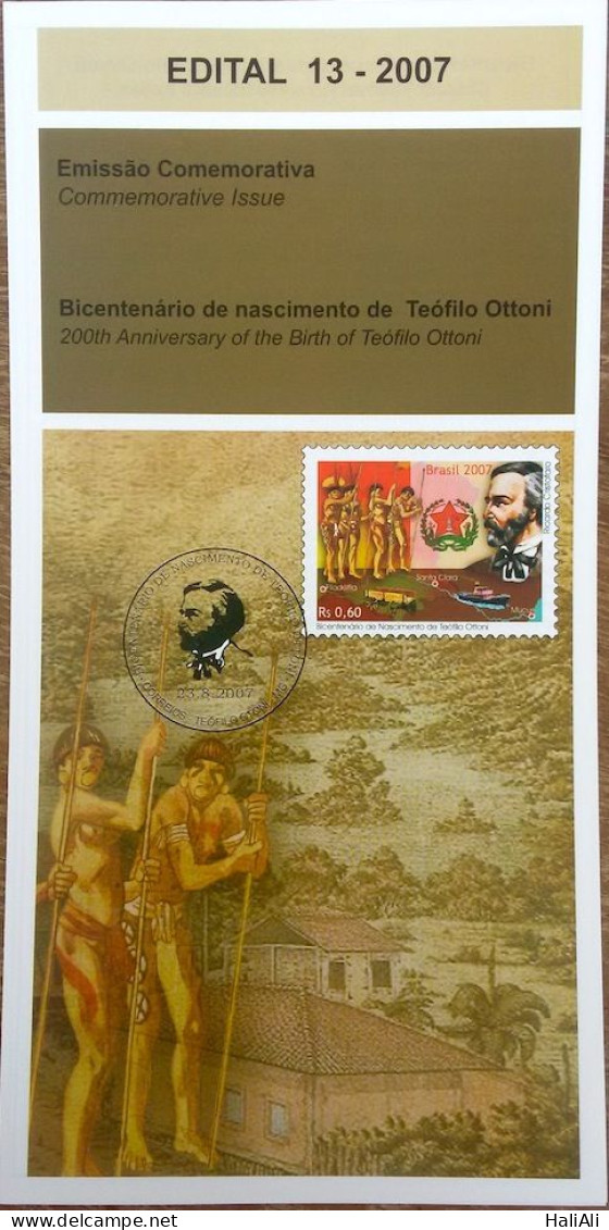 Brochure Brazil Edital 2007 13 Teofilo Ottoni Without Stamp - Storia Postale