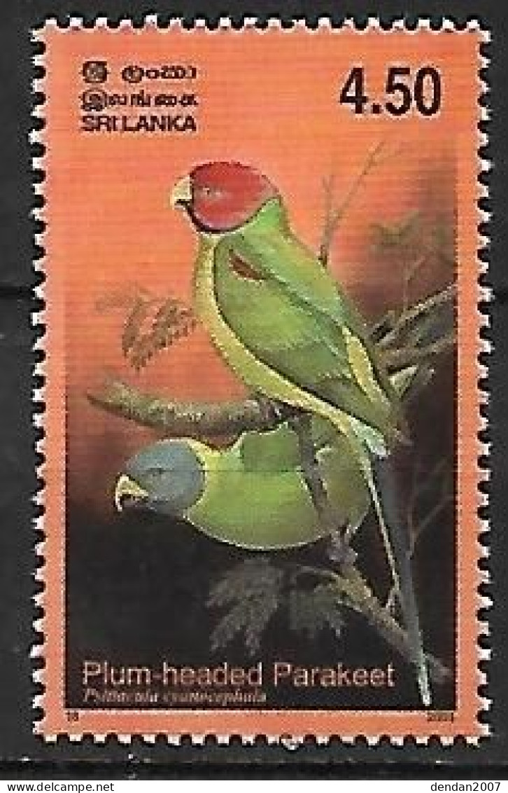 Sri Lanka - MNH ** 2003 :  Plum-headed Parakeet  -  Psittacula Cyanocephala - Papegaaien, Parkieten