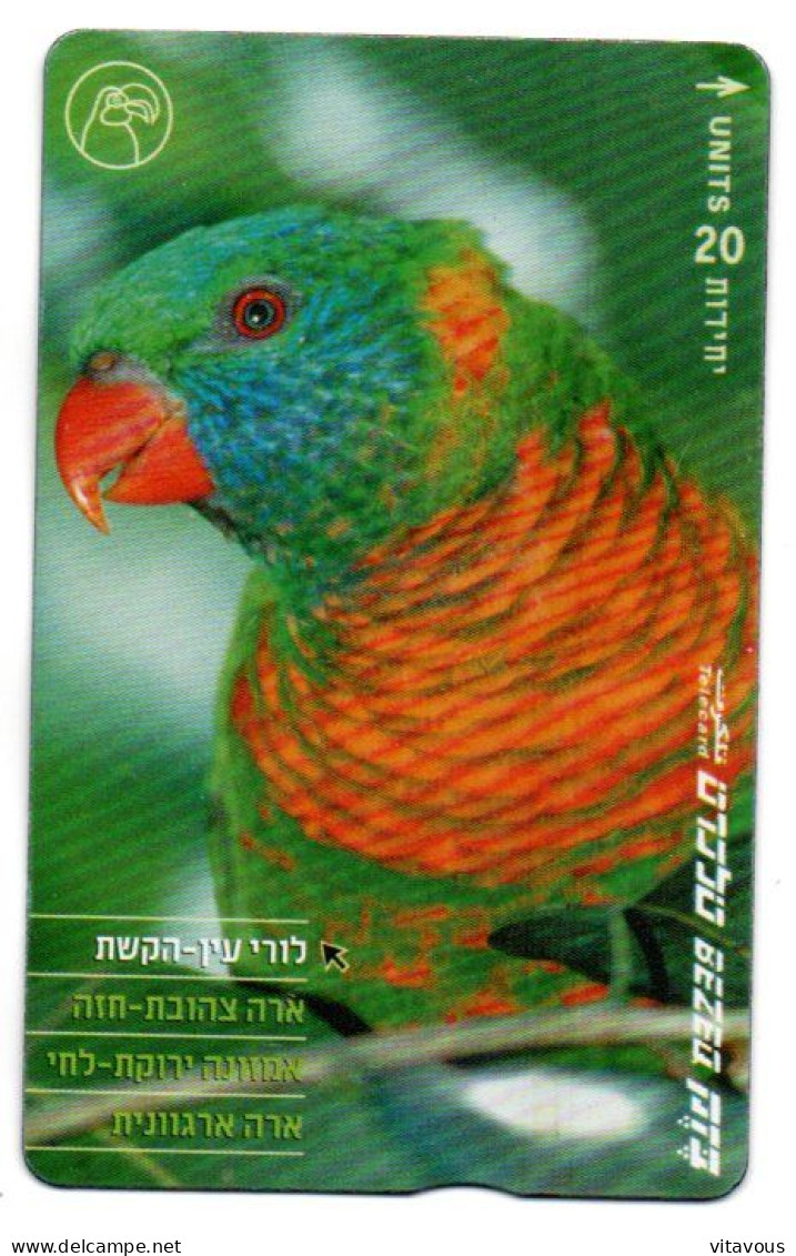 Perroquet Parrot Oiseau Bird Télécarte Israël Phonecard  (K 220) - Israele