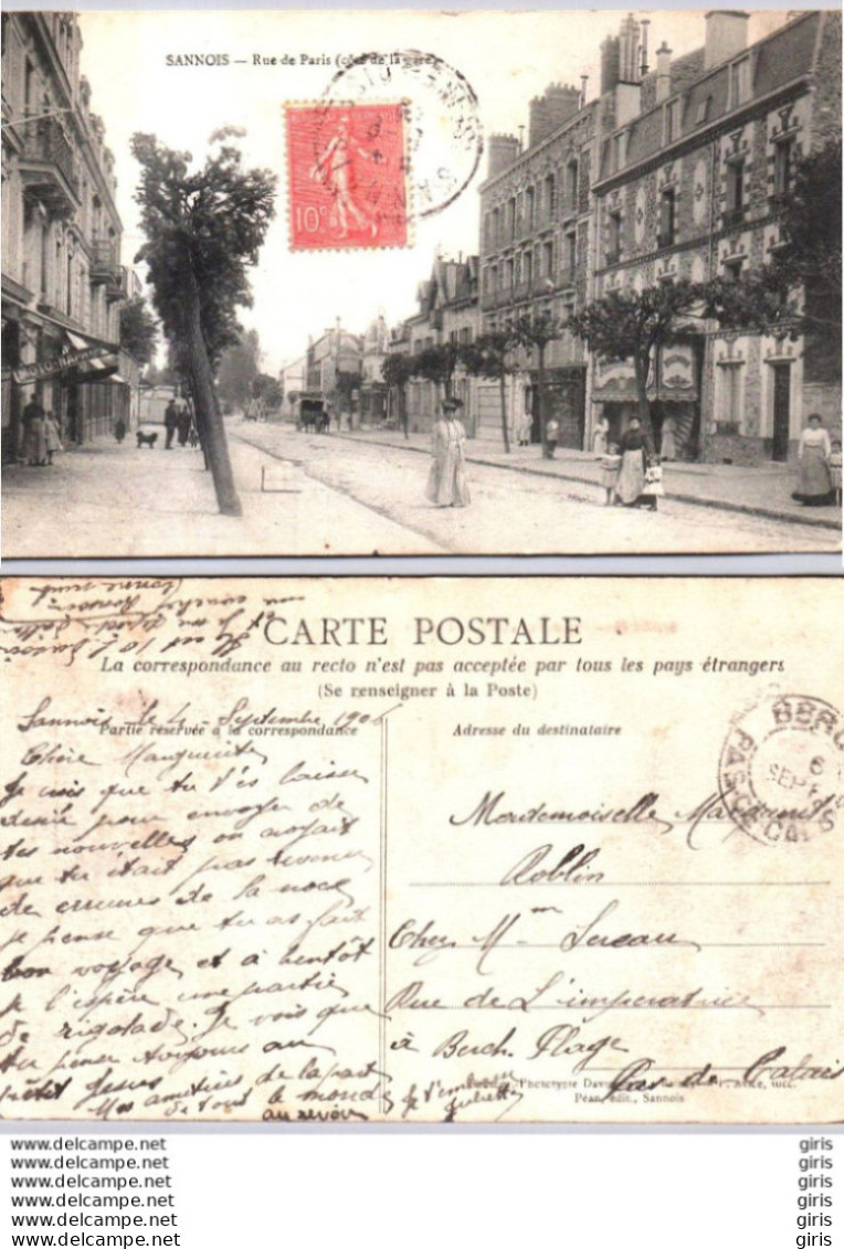 95 - Val D'Oise - Sannois - Rue De Paris Côté De La Gare - Sannois