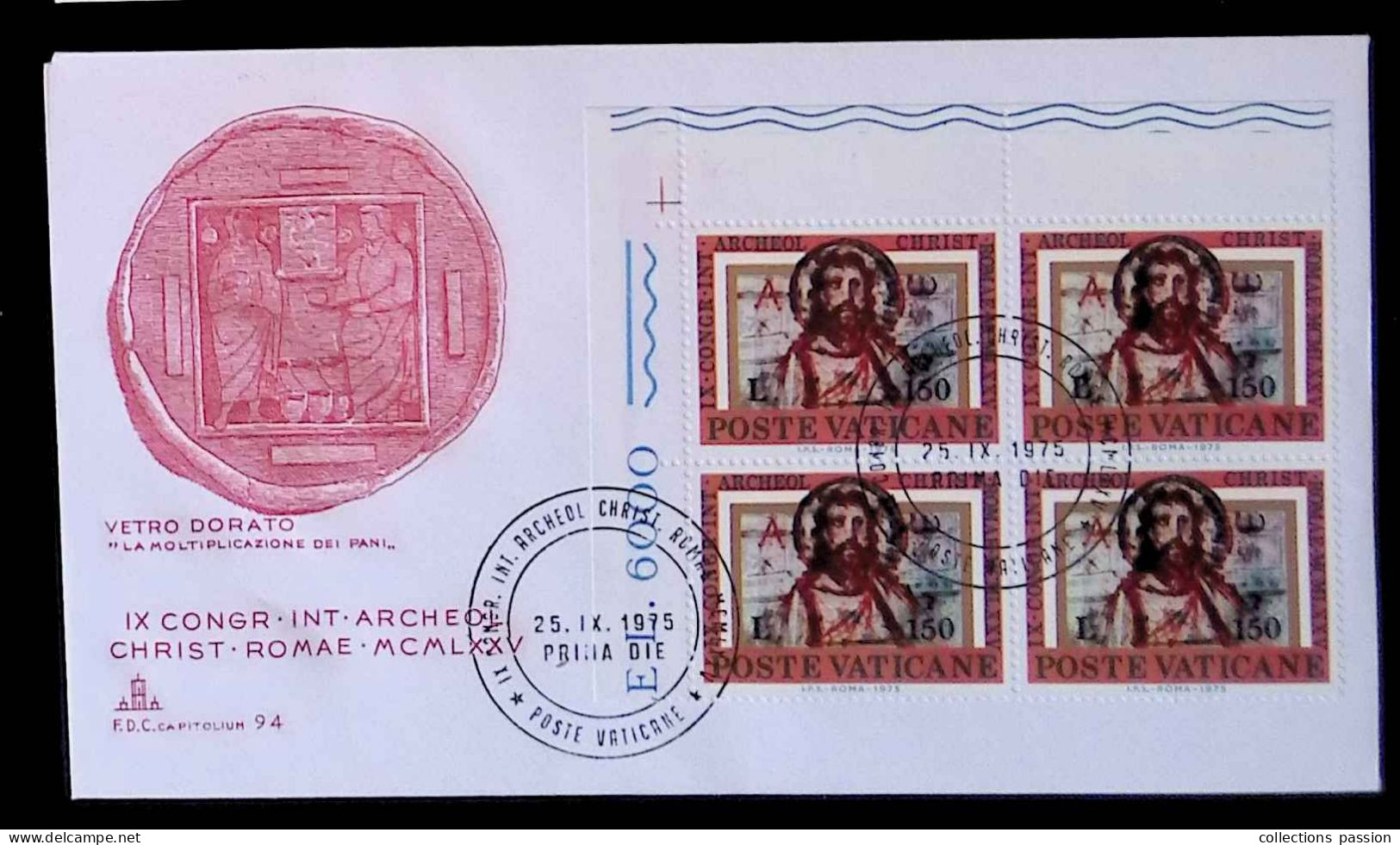 CL, FDC, Premier Jour, Cita Del Vaticano, Poste Vaticane, 25 IX 1975, Prima Die, IX Congr. Int. Archeol. Christ. Romae - FDC