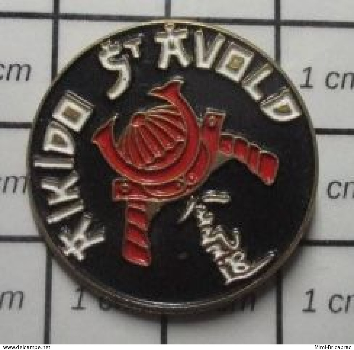 2422 Pin's Pins / Beau Et Rare /  SPORTS / CASQUE SAMOURAI AIKIDO ST AVOLD - Judo