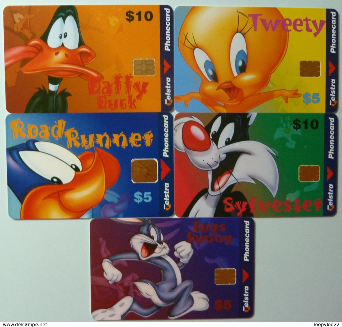 AUSTRALIA - Telstra - Looney Tunes - Daffy Duck, Tweety, Bugs Bunny ... - Group Of 5 - MINT - Australien