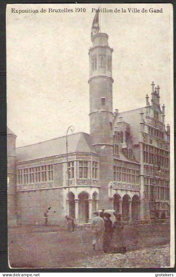 BRUSSEL Tentoonstelling 1910 Pavillon De Gand Afgestempeld Met Tentoonstellingsstempel / Cachet D'exposition - Weltausstellungen