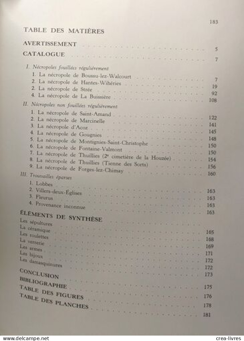 Catalogue Du Matériel Mérovingien / Répertoires Archéologiques V - Série B: Les Collections - Archéologie