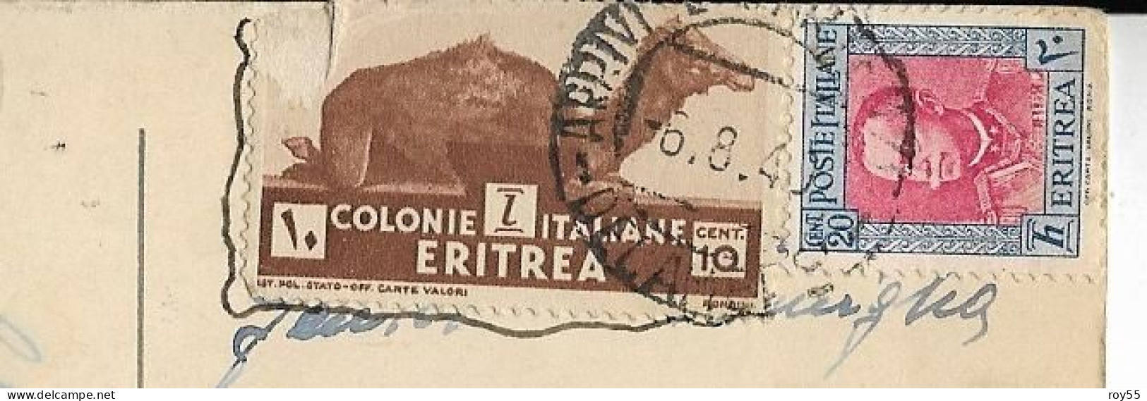 Colonie Italiane Colonia Italiana Eritrea Asmara Mercante Arabo Veduta Animata Fine Anni 30 (v.retro/f.piccolo) - Erythrée