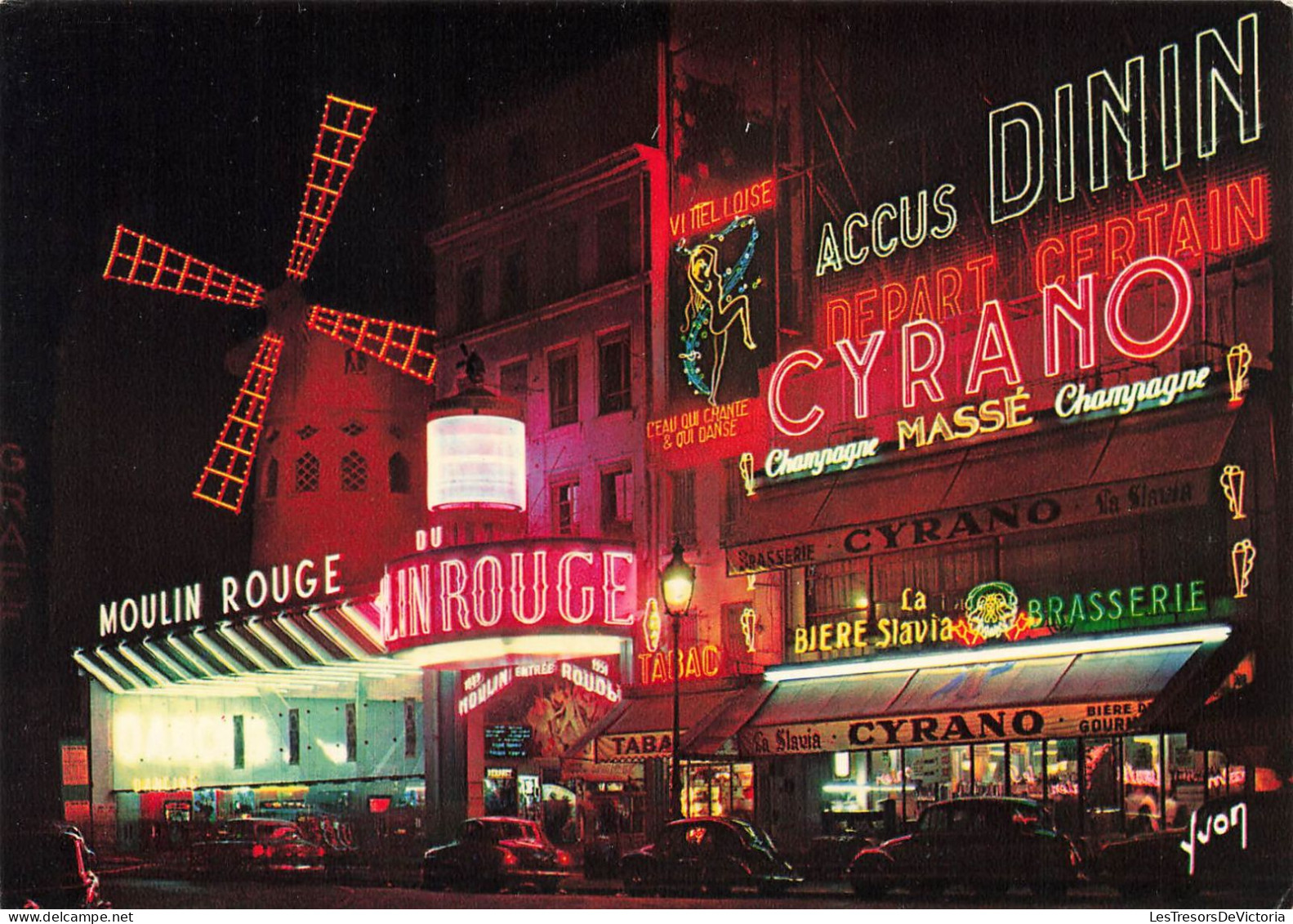 FRANCE - Paris - Le Moulin Rouge - La Nuit éclairée - Carte Postale - Eiffelturm