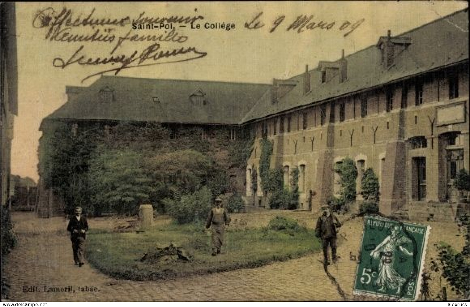 Postcard 1909 Saint Pol Pas De Calais, The College, Posted ! - Saint Pol Sur Ternoise