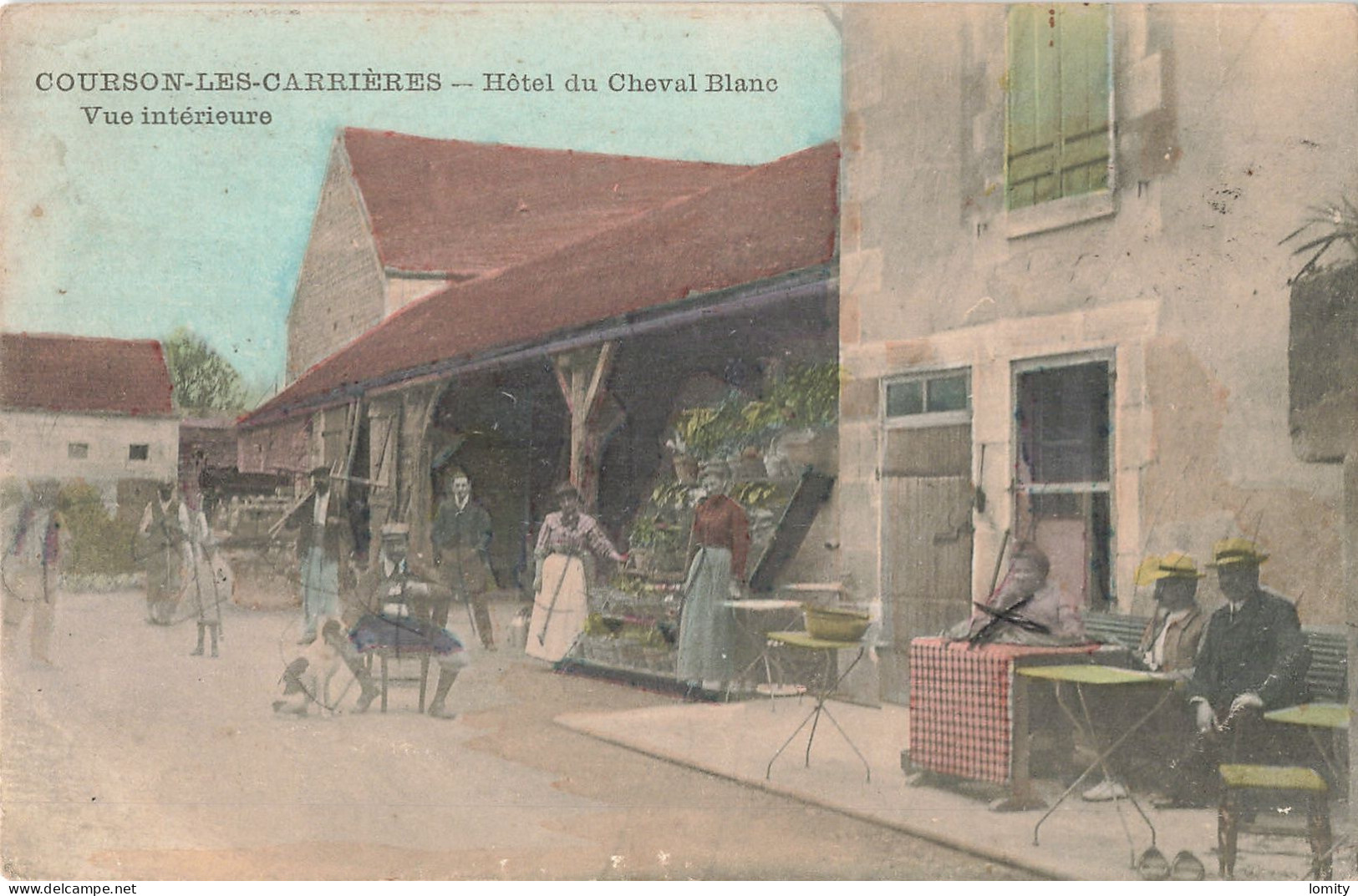 89 Courson Les Carrières Hotel Du Cheval Blanc Vue Intérieure CPA Couleur - Courson-les-Carrières