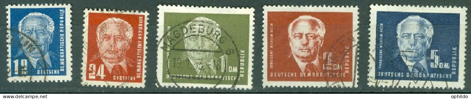 DDR   Yvert  6/9A  Ou Michel  251/255  Ob  TB   - Gebraucht