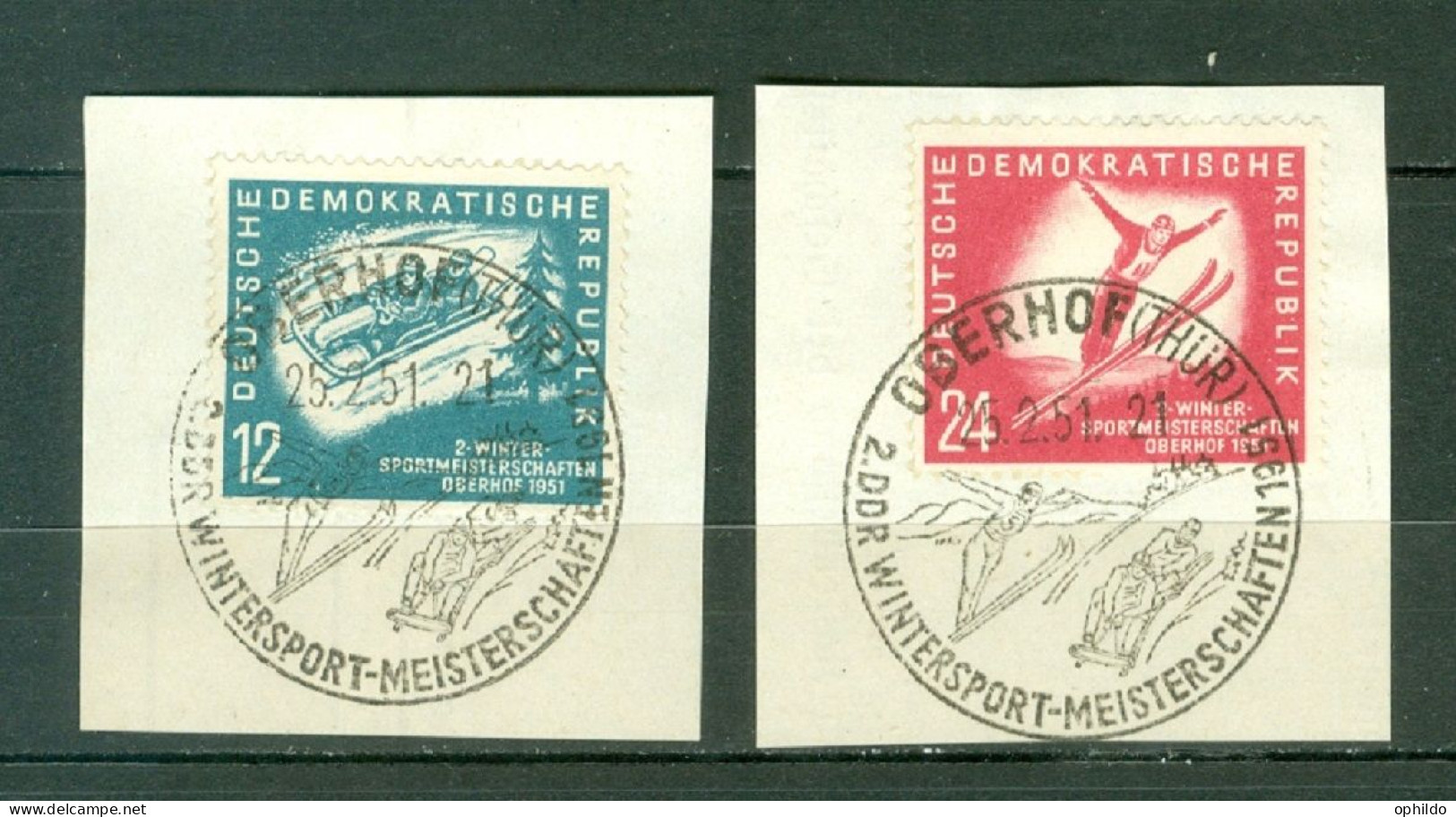 DDR   Yvert  32/33  Ou Michel  280/281  Ob  TB   Ob 1er Jour  Oberhof   - Usados