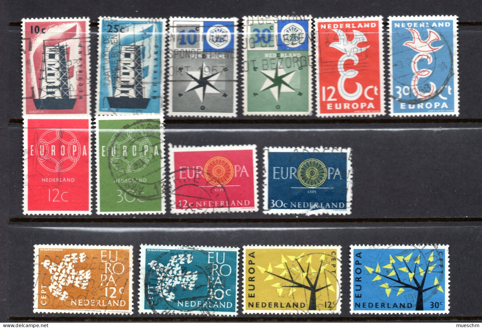 Niederlande, 1956-1962, Alle Europamarken Aus Diesen Zeitraum, Gestempelt (20220E) - Collezioni