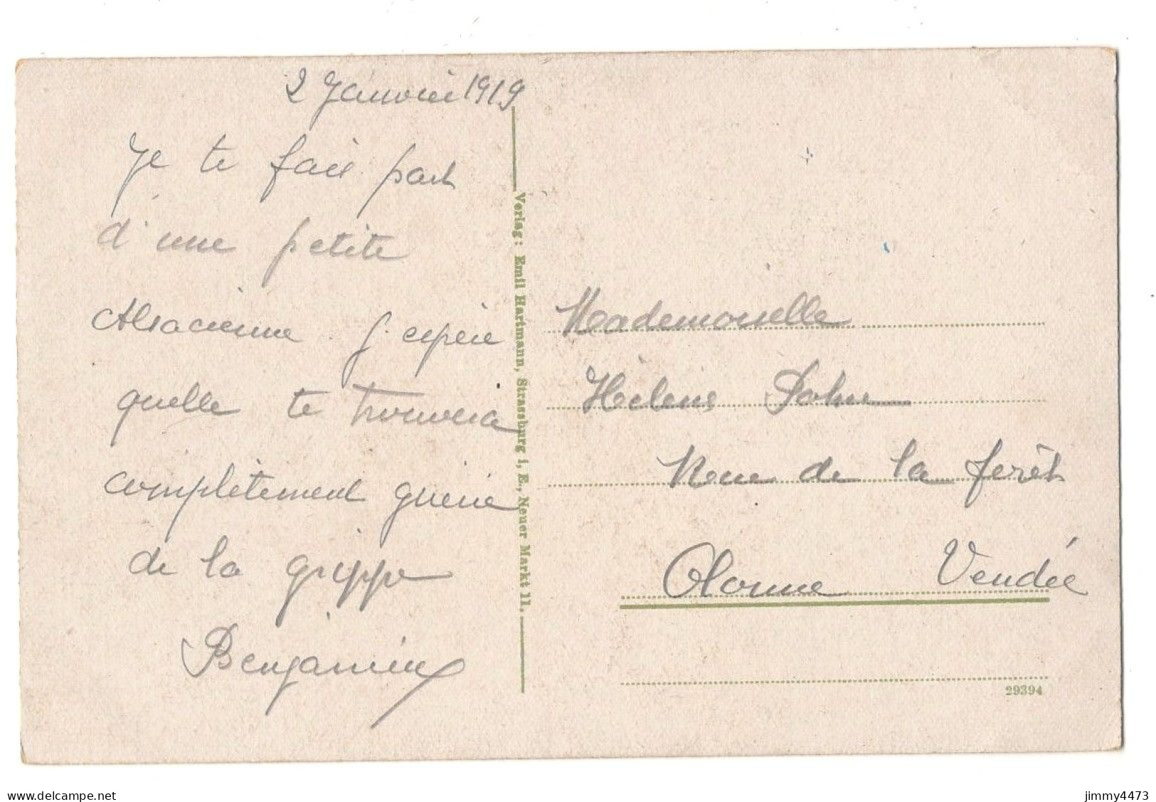 CPA - ALSACE - Elsdsserin En 1919 - Verlag Emil Hartmann Strasbourg - Alsace