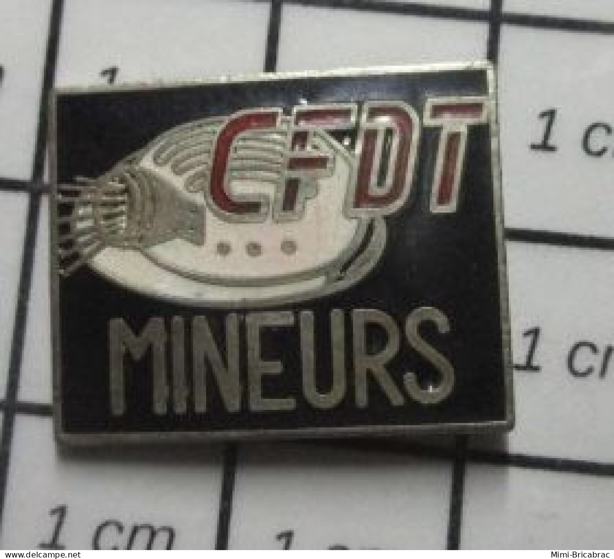 713G Pin's Pins / Beau Et Rare : ASSOCIATIONS / SYNDICAT CFDT MINEURS Dans Détournement ! - Vereinswesen