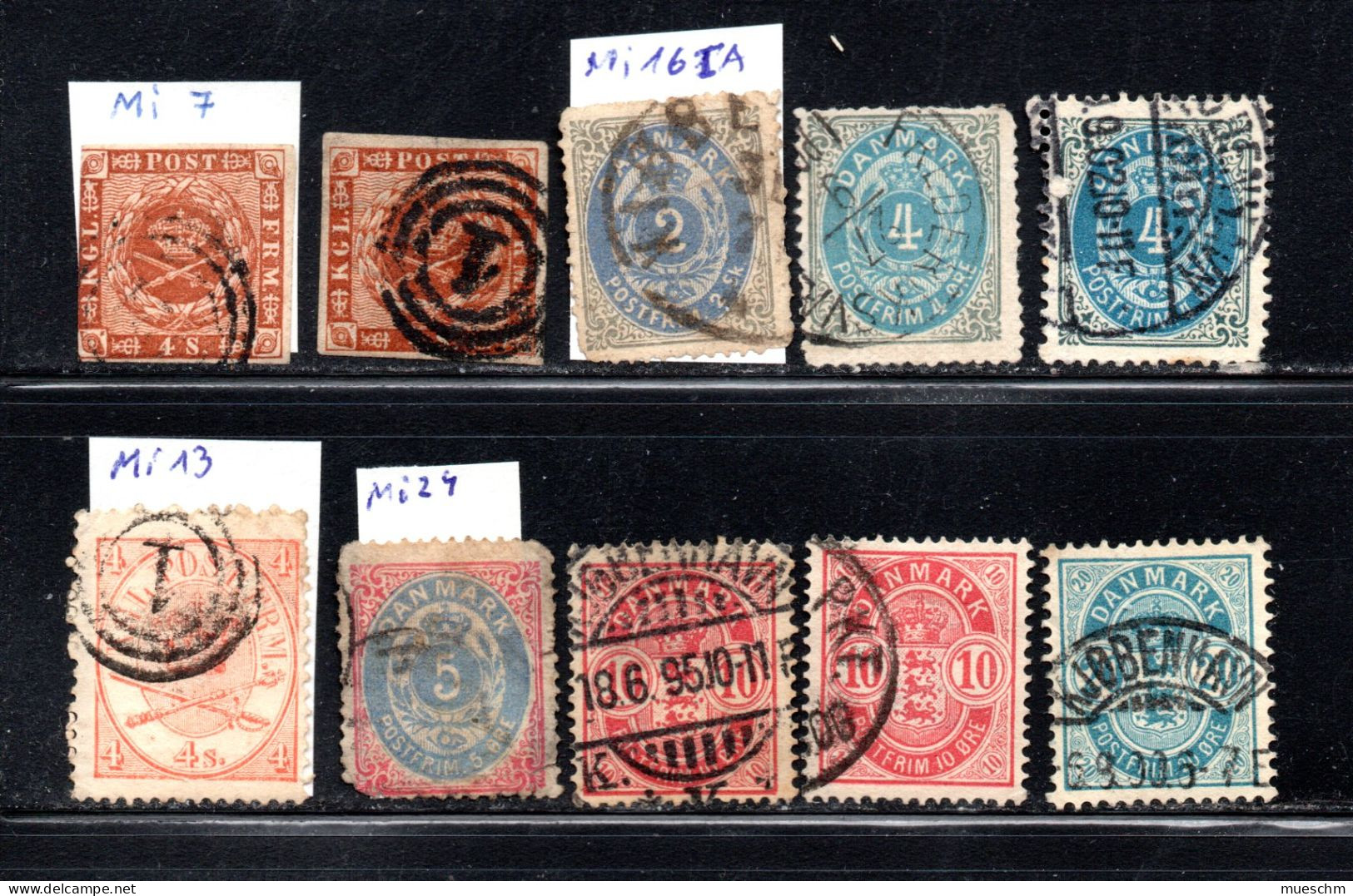 Dänemark, Bis Ca.1900, 10 Briefmarken, Gestempelt, Erhaltung Siehe Scan (20230E) - Collezioni