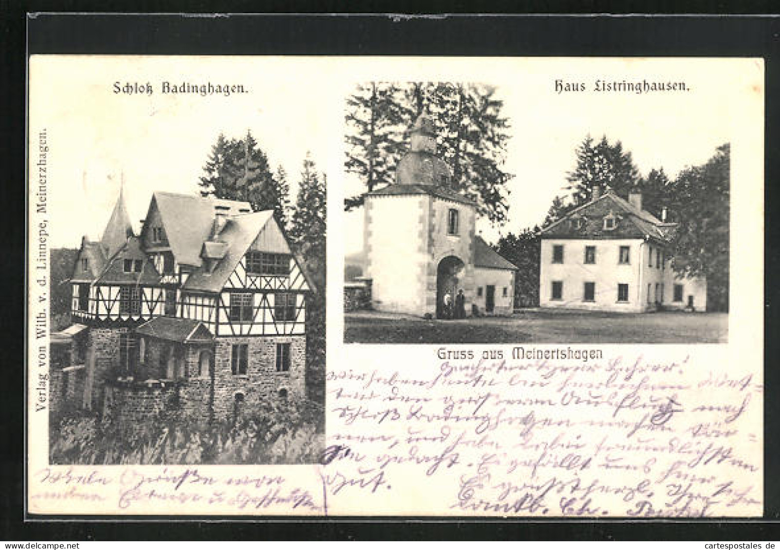 AK Meinerzhagen, Schloss Badinghagen, Haus Listringhausen  - Meinerzhagen